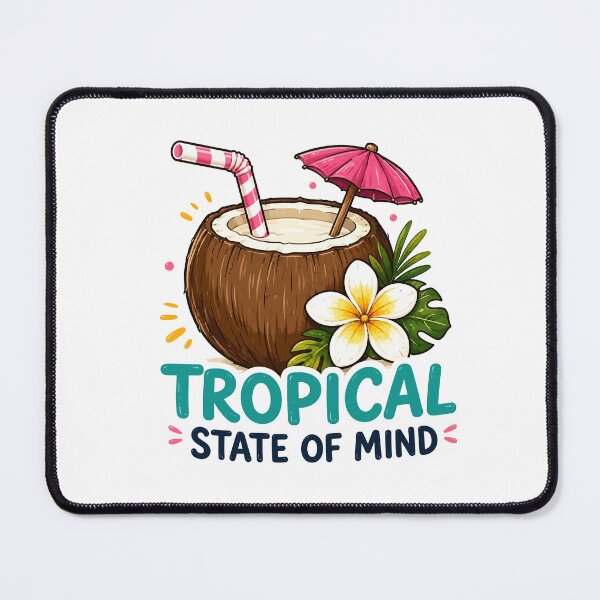 Item preview, Tropical State of Mind Coconut Sticker | Beach Vacation Design | Summer Paradise Aesthetic designed and sold by RidaSalArt.