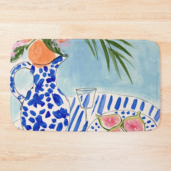 Item preview, Coral & Blue Watercolor Floral Pattern designed and sold by Ramona-Gliga.