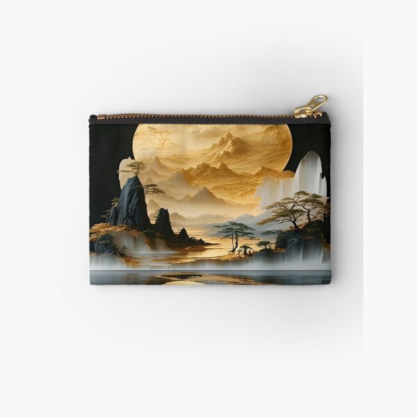 Item preview, Ethereal Serenity, A Golden Landscape Bathed in Reflection, The Mystique of Mountains and Water, Nature's Dance in Golden Hues designed and sold by Matt_Smith.