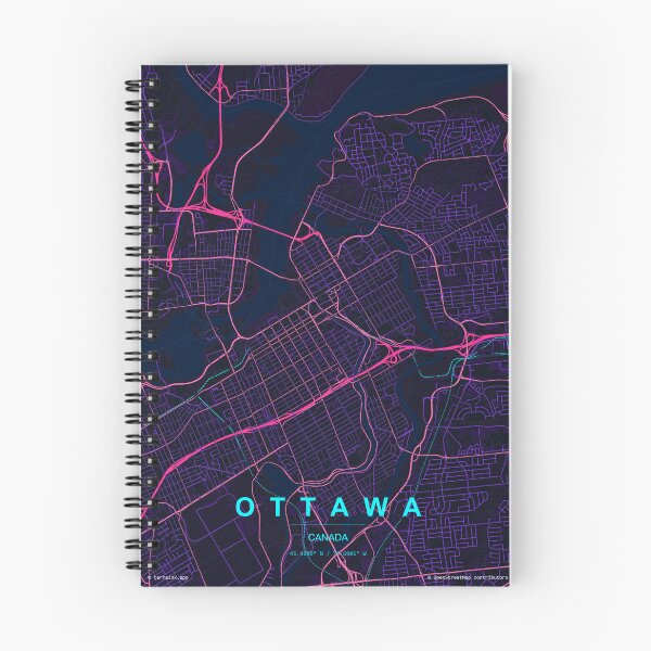 Item preview, Ottawa Neon Street Map Poster, Purple Blue City Map Wall Art designed and sold by LASTIQUE-dd.