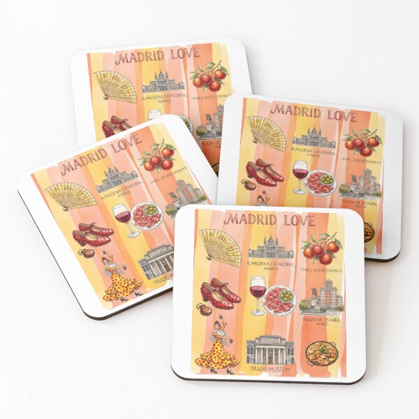 Item preview, Tourist cultural poster and gastronomic illustration of Madrid, Spain. designed and sold by VibranPalette.