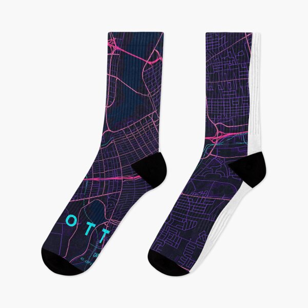 Item preview, Ottawa Neon Street Map Poster, Purple Blue City Map Wall Art designed and sold by LASTIQUE-dd.