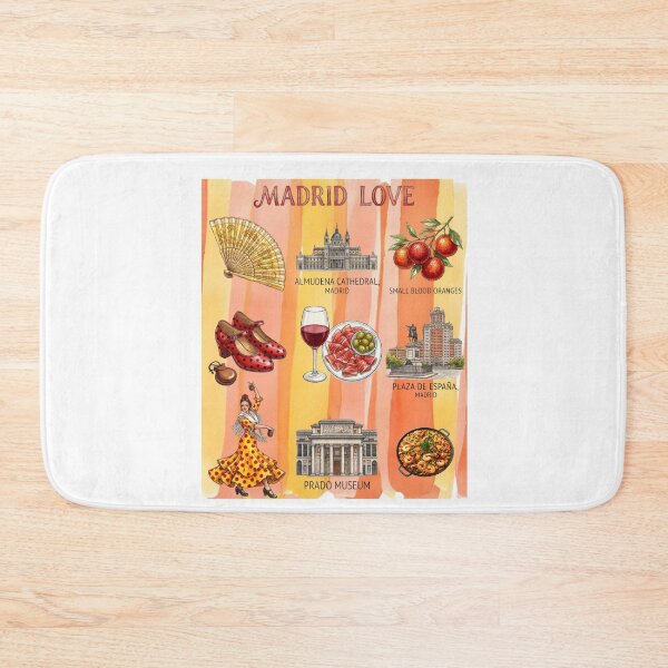 Item preview, Tourist cultural poster and gastronomic illustration of Madrid, Spain. designed and sold by VibranPalette.