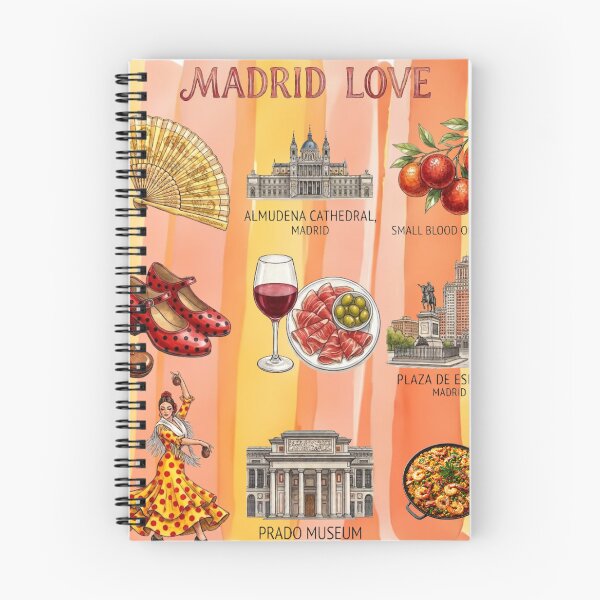 Item preview, Tourist cultural poster and gastronomic illustration of Madrid, Spain. designed and sold by VibranPalette.