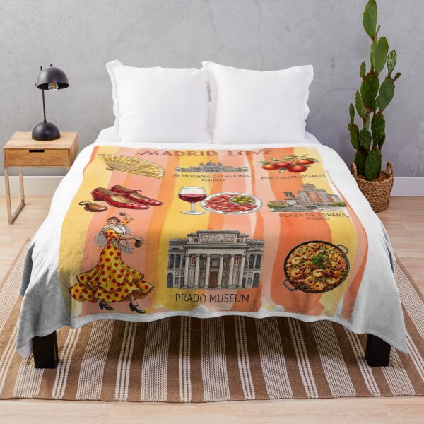 Item preview, Tourist cultural poster and gastronomic illustration of Madrid, Spain. designed and sold by VibranPalette.