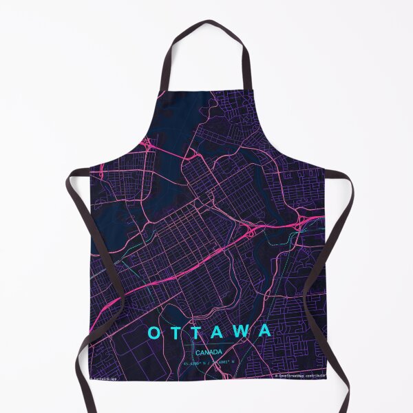 Item preview, Ottawa Neon Street Map Poster, Purple Blue City Map Wall Art designed and sold by LASTIQUE-dd.