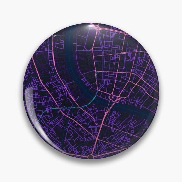 Item preview, Bangkok Neon Street Map Poster, Purple Blue City Map Wall Art designed and sold by LASTIQUE-dd.