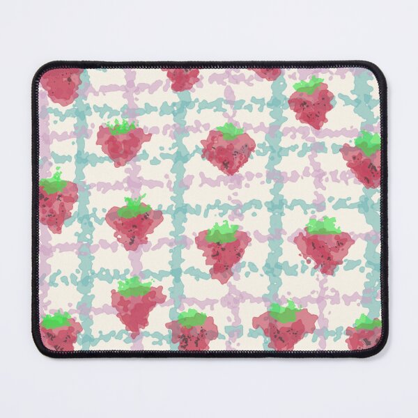 Item preview, Cute Watercolor Strawberry Plaid Grid Pattern designed and sold by DreamerX.