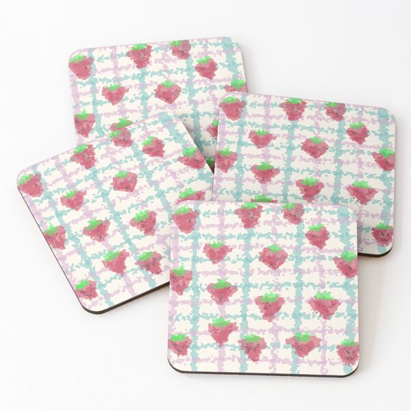 Item preview, Cute Watercolor Strawberry Plaid Grid Pattern designed and sold by DreamerX.