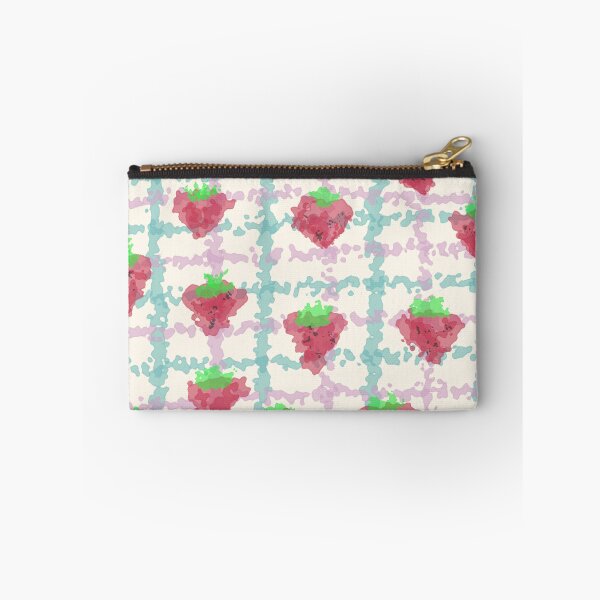 Item preview, Cute Watercolor Strawberry Plaid Grid Pattern designed and sold by DreamerX.