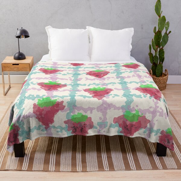 Item preview, Cute Watercolor Strawberry Plaid Grid Pattern designed and sold by DreamerX.
