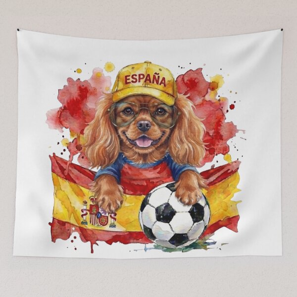 Item preview, Cavalier King Charles spaniel ruby World Cup Spain Suppawter designed and sold by The Suppawters.
