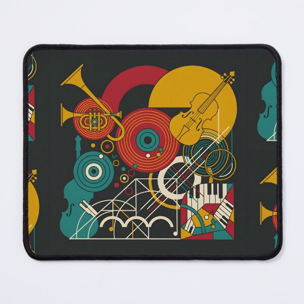 Item preview, Jazzy Architecture Geometric Art Print | Mid Century Concrete Music Poster | Bauhaus Jazz Instrument Abstract Canvas designed and sold by SergioMiklos.