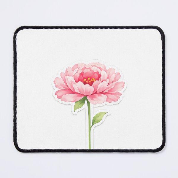 Item preview, Pink peony on a white background water colour style designed and sold by wallartofmio.