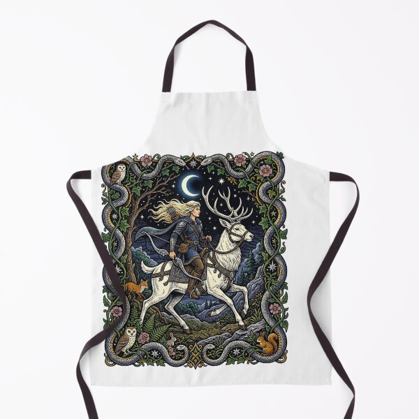 Item preview, Mystical strong woman Rider On Stag Dark Forest Fantasy designed and sold by TeeARTHY.