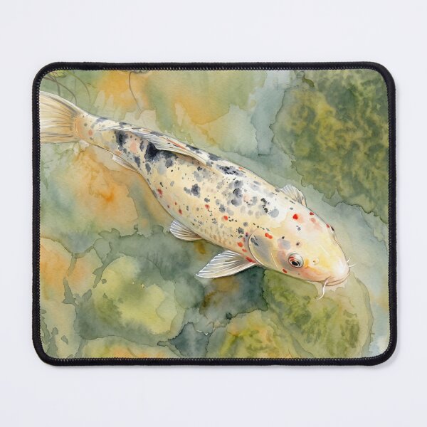 Item preview, Pale Koi Fish in Pond — Watercolor Aquatic Art designed and sold by M.ALK.Watercolor.