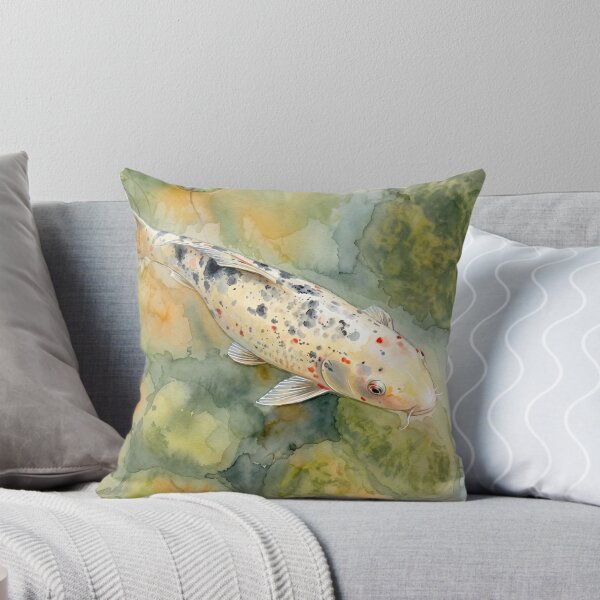Item preview, Pale Koi Fish in Pond — Watercolor Aquatic Art designed and sold by M.ALK.Watercolor.
