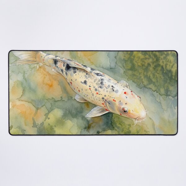 Item preview, Pale Koi Fish in Pond — Watercolor Aquatic Art designed and sold by M.ALK.Watercolor.