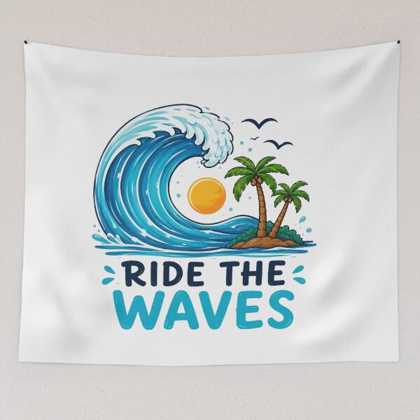 Item preview, Ride the Waves Ocean | Surf Beach Design | Summer Coastal Adventure Art designed and sold by RidaSalArt.