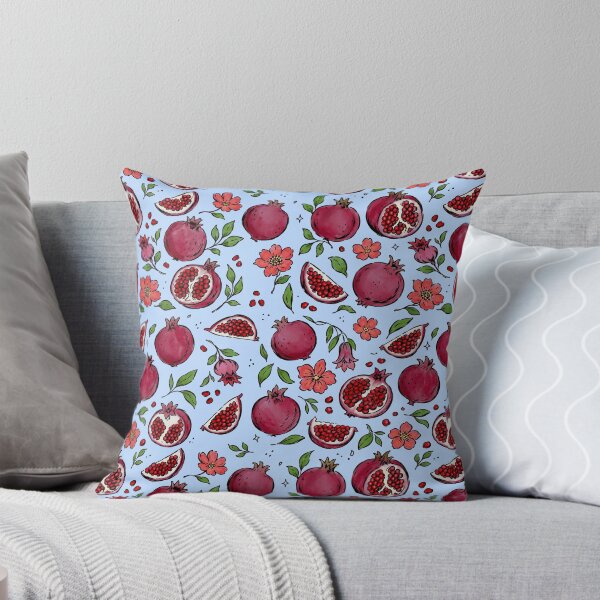 Item preview, Pomegranates & Flowers in Blue designed and sold by PipermintPress.