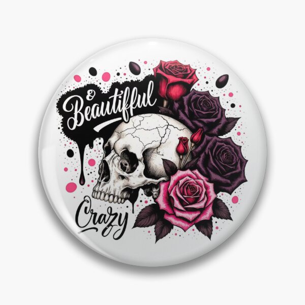 Item preview, Beautiful Crazy Gothic Skull & Roses designed and sold by INKRebelGraphic.