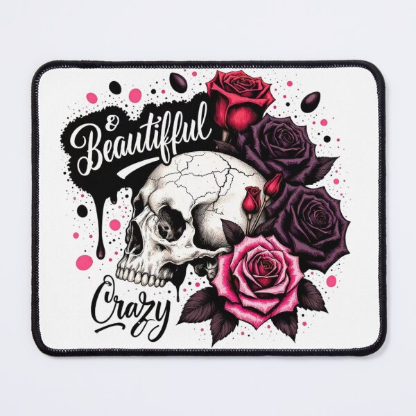 Item preview, Beautiful Crazy Gothic Skull & Roses designed and sold by INKRebelGraphic.