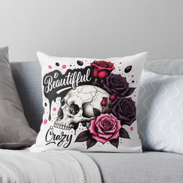 Item preview, Beautiful Crazy Gothic Skull & Roses designed and sold by INKRebelGraphic.
