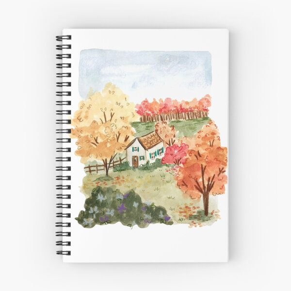 Item preview, Gravity Falls style autumn cabin with watercolor designed and sold by andreasamart.