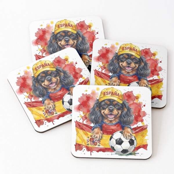 Item preview, Cavalier King Charles spaniel black and tan World Cup Spain Suppawter designed and sold by The Suppawters.