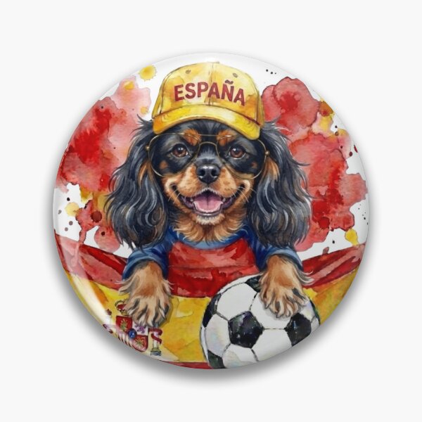 Item preview, Cavalier King Charles spaniel black and tan World Cup Spain Suppawter designed and sold by The Suppawters.