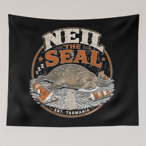 Item preview, Neil the Seal Sleeping - Vintage Distressed Design designed and sold by Uglyandcute.