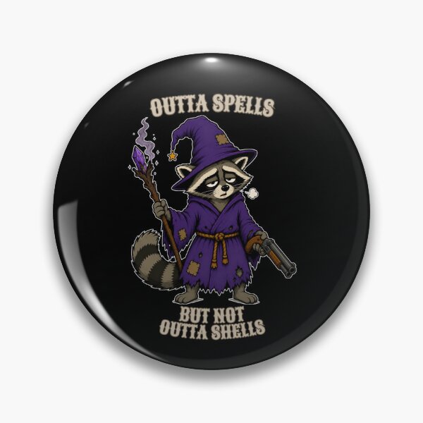 Item preview, Outta Spells But Not Outta Shells Funny Raccoon Wizard Gun Fantasy Sarcastic designed and sold by GibasVisuals.