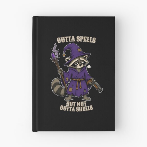 Item preview, Outta Spells But Not Outta Shells Funny Raccoon Wizard Gun Fantasy Sarcastic designed and sold by GibasVisuals.