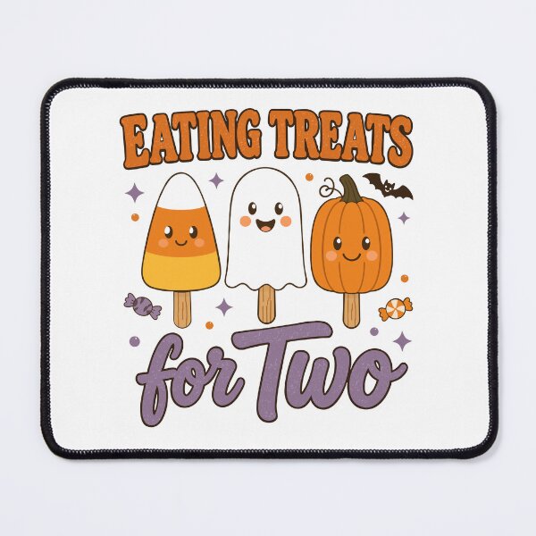Item preview, Eating Treats For Two Cute Halloween Pregnancy Reveal designed and sold by FreshVibe Prints.