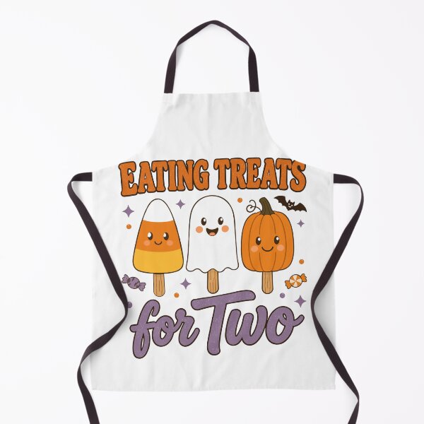Item preview, Eating Treats For Two Cute Halloween Pregnancy Reveal designed and sold by FreshVibe Prints.