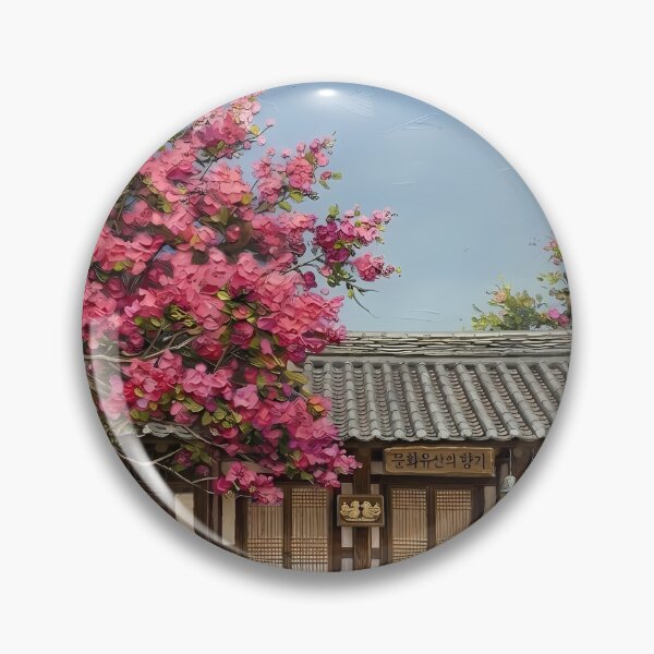 Item preview, Tranquil Hanok under Blooming Blossoms designed and sold by MByunArt.