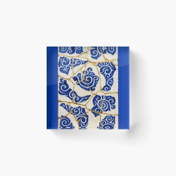 Item preview, Cloud Spiral Kintsugi Tile Art designed and sold by JFOdesign.