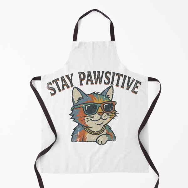Item preview, Retro Cool Cat "Stay Pawsitive" Vintage T-Shirt Design designed and sold by CatstheticShop1.