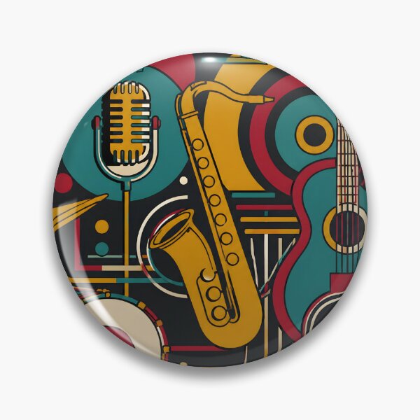 Item preview, Retro Jazzy Architecture Art Print | Mid Century Concrete Music Poster | Bauhaus Geometric Saxophone and Guitar Canvas designed and sold by SergioMiklos.