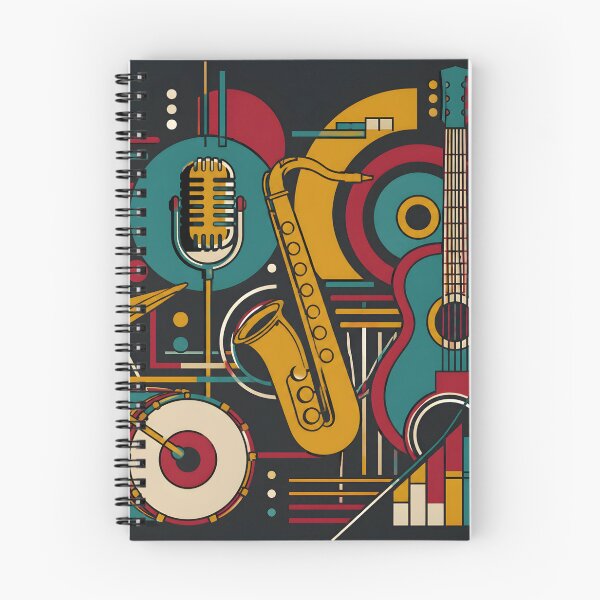 Item preview, Retro Jazzy Architecture Art Print | Mid Century Concrete Music Poster | Bauhaus Geometric Saxophone and Guitar Canvas designed and sold by SergioMiklos.