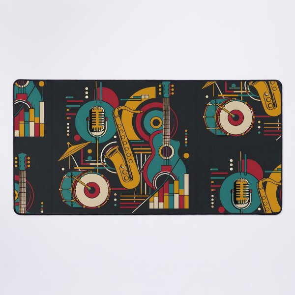 Item preview, Retro Jazzy Architecture Art Print | Mid Century Concrete Music Poster | Bauhaus Geometric Saxophone and Guitar Canvas designed and sold by SergioMiklos.