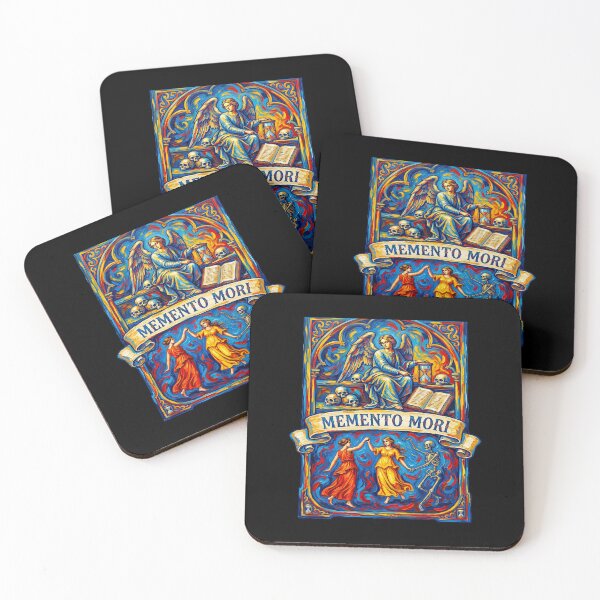 Item preview, Memento Mori Skeleton Art Nouveau Stained Glass designed and sold by TeeARTHY.