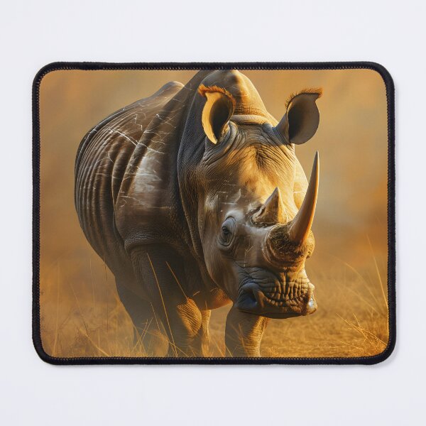 Item preview, White Rhino on African Grassland, Wildlife designed and sold by GuildedWordGraphics.