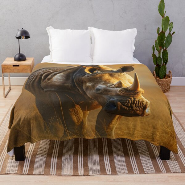 Item preview, White Rhino on African Grassland, Wildlife designed and sold by GuildedWordGraphics.