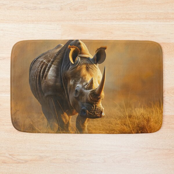 Item preview, White Rhino on African Grassland, Wildlife designed and sold by GuildedWordGraphics.