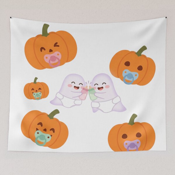 Item preview, Halloween Baby Bodysuit – Pumpkin & Ghost with Pacifier designed and sold by LitlleBianca.