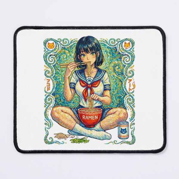 Item preview, Kawaii Anime Girl Eating Ramen Noodles  designed and sold by TeeARTHY.