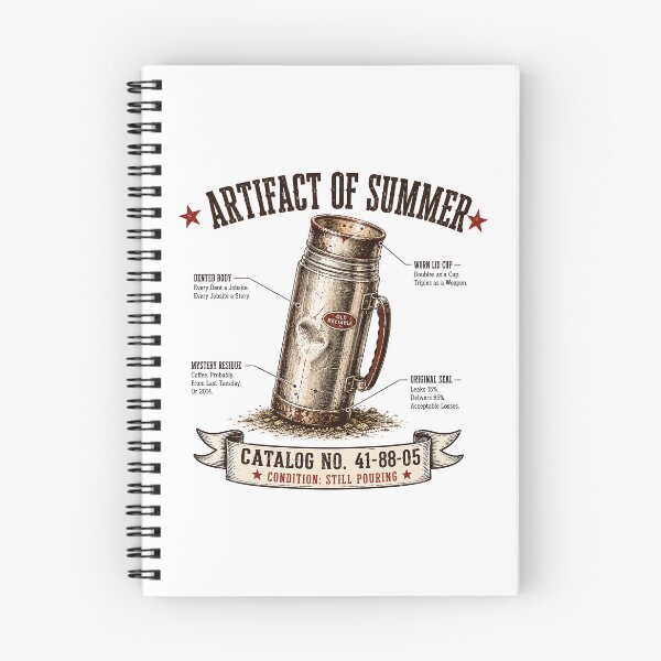 Item preview, Artifact of Summer Vintage Thermos Illustration | Funny Camping Coffee Flask Retro Graphic designed and sold by Mikoff04-arts.