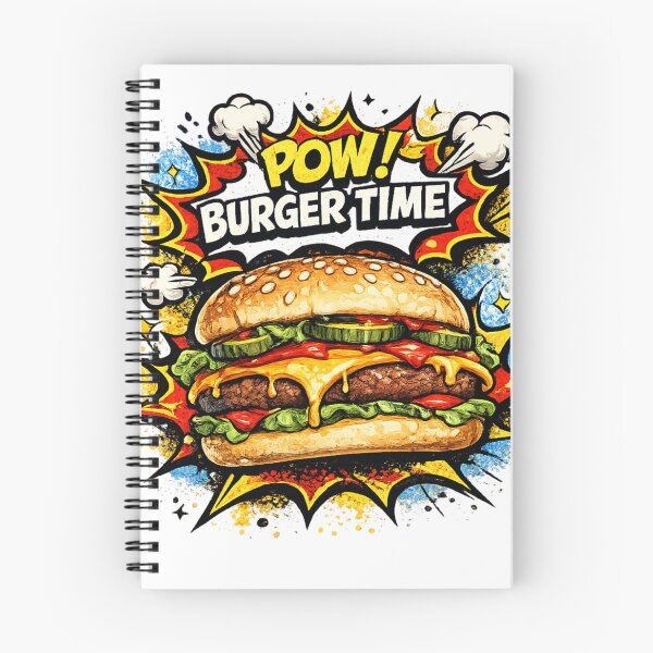 Item preview, POW Burger Time: Comic Book Style Cheeseburger Pop Art Retro Explosion designed and sold by irfanshikh.