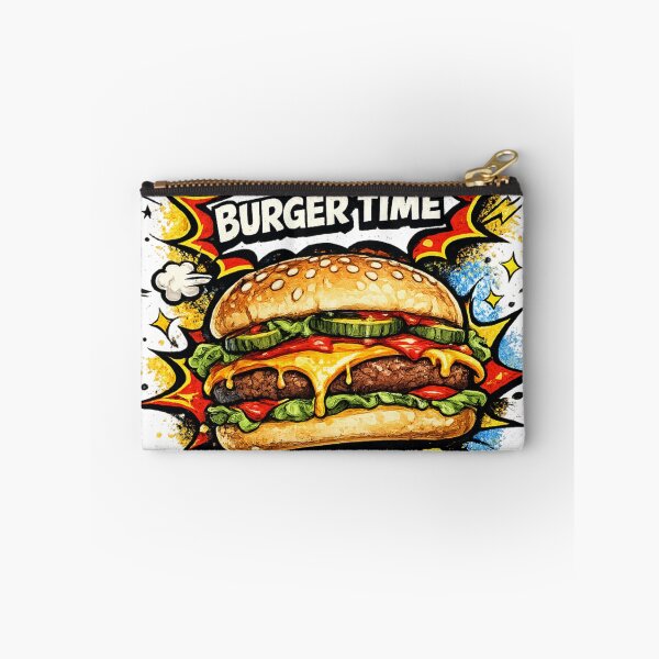 Item preview, POW Burger Time: Comic Book Style Cheeseburger Pop Art Retro Explosion designed and sold by irfanshikh.